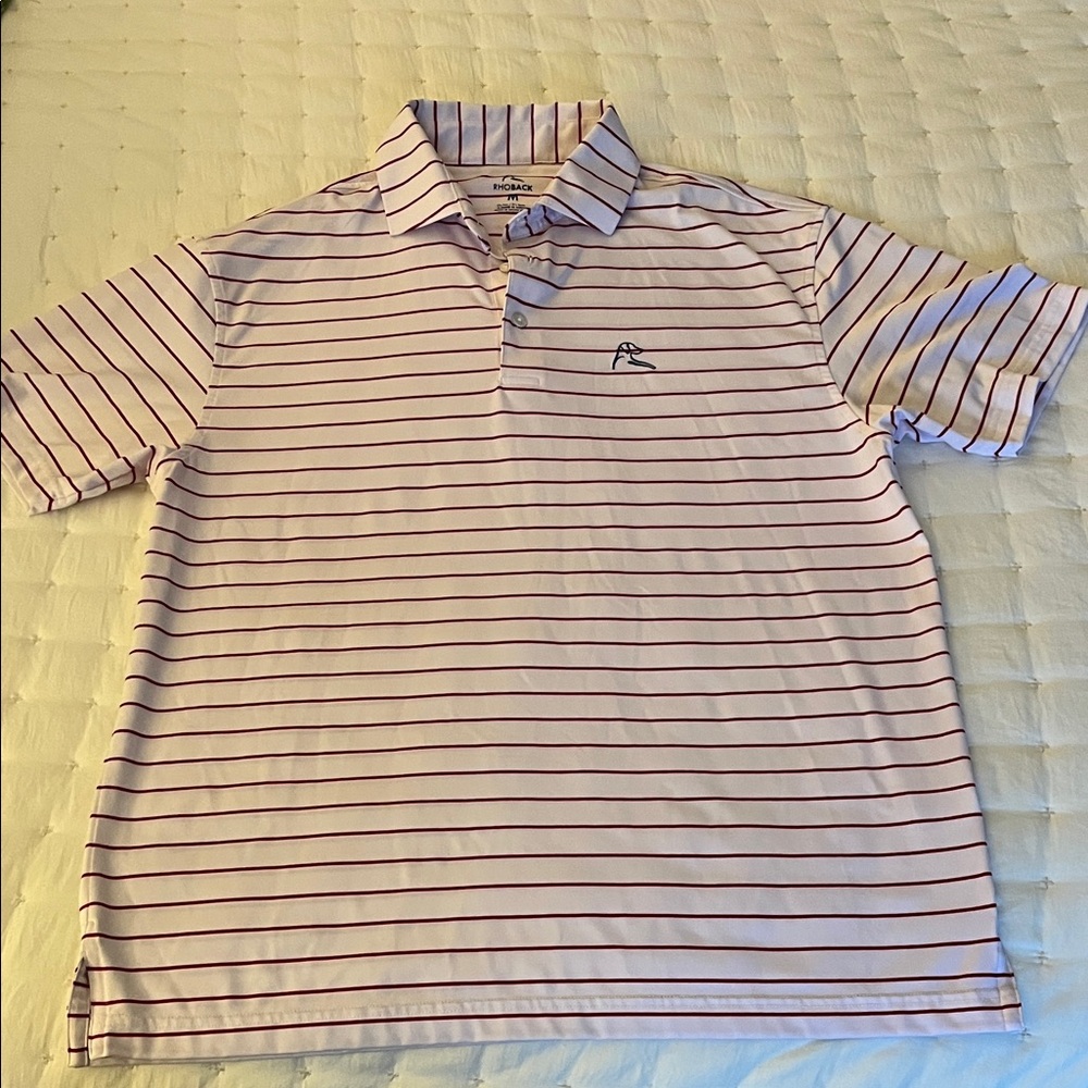 Striped Polo Shirt - Red and White